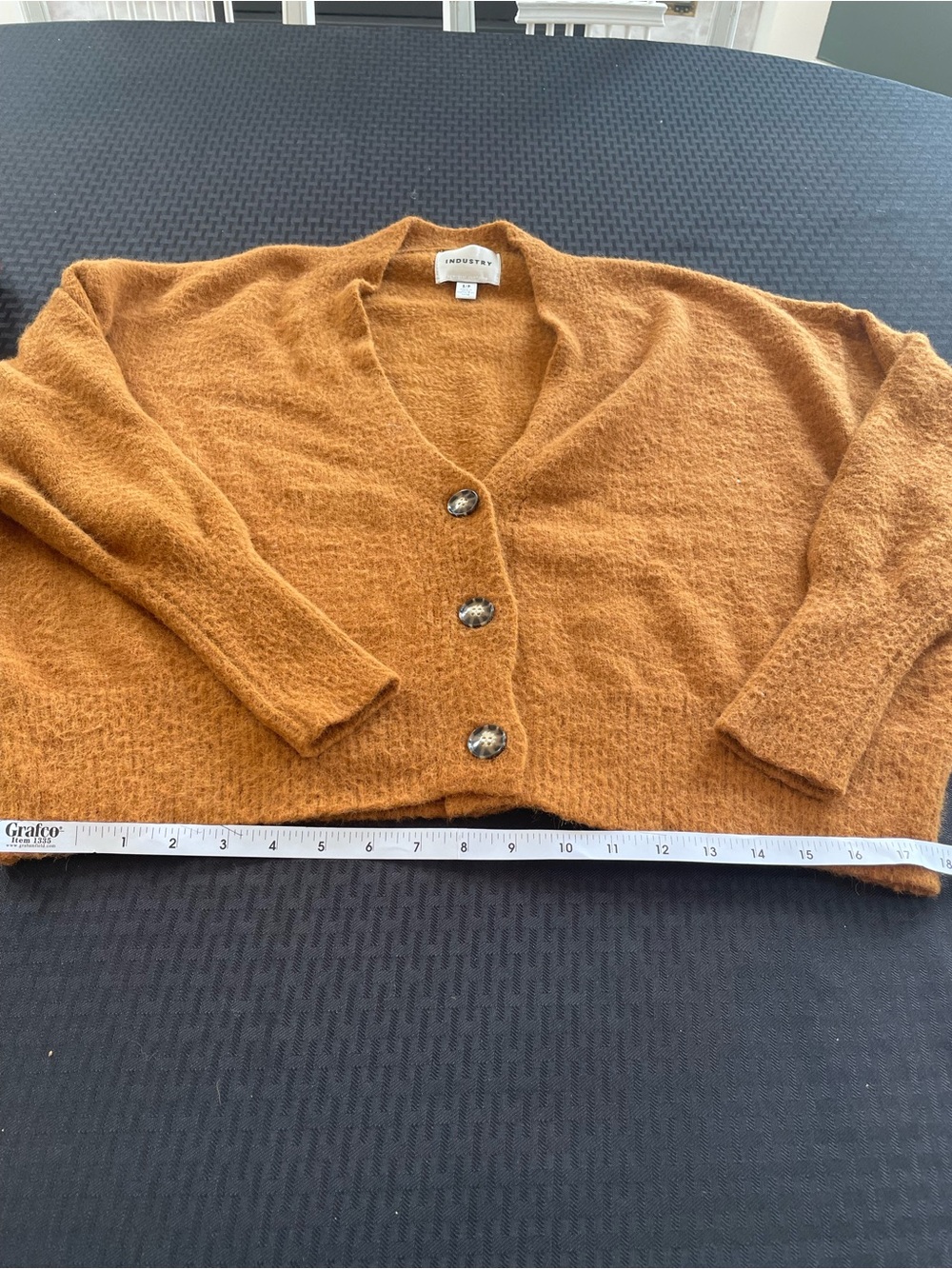 INDUSTRY Soft Rust Orange V-Neck Button Cardigan
